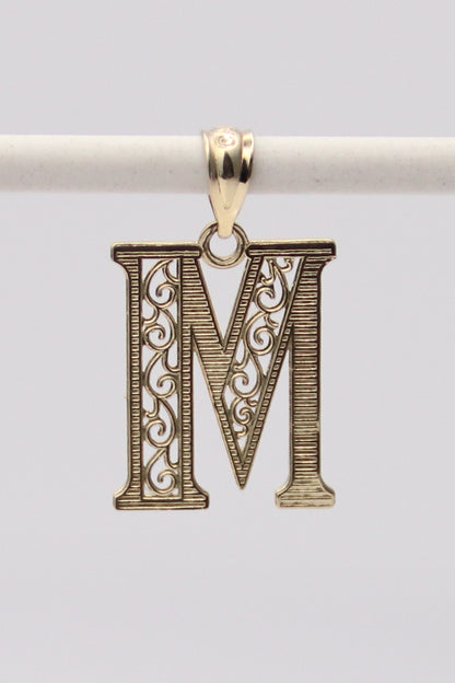 14K "M" Pendant