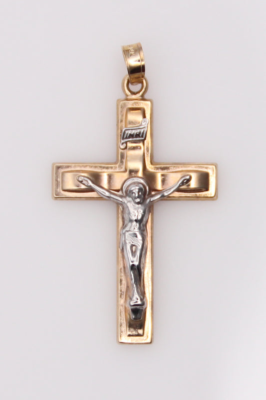 14K Yellow Gold Crucifix Pendant