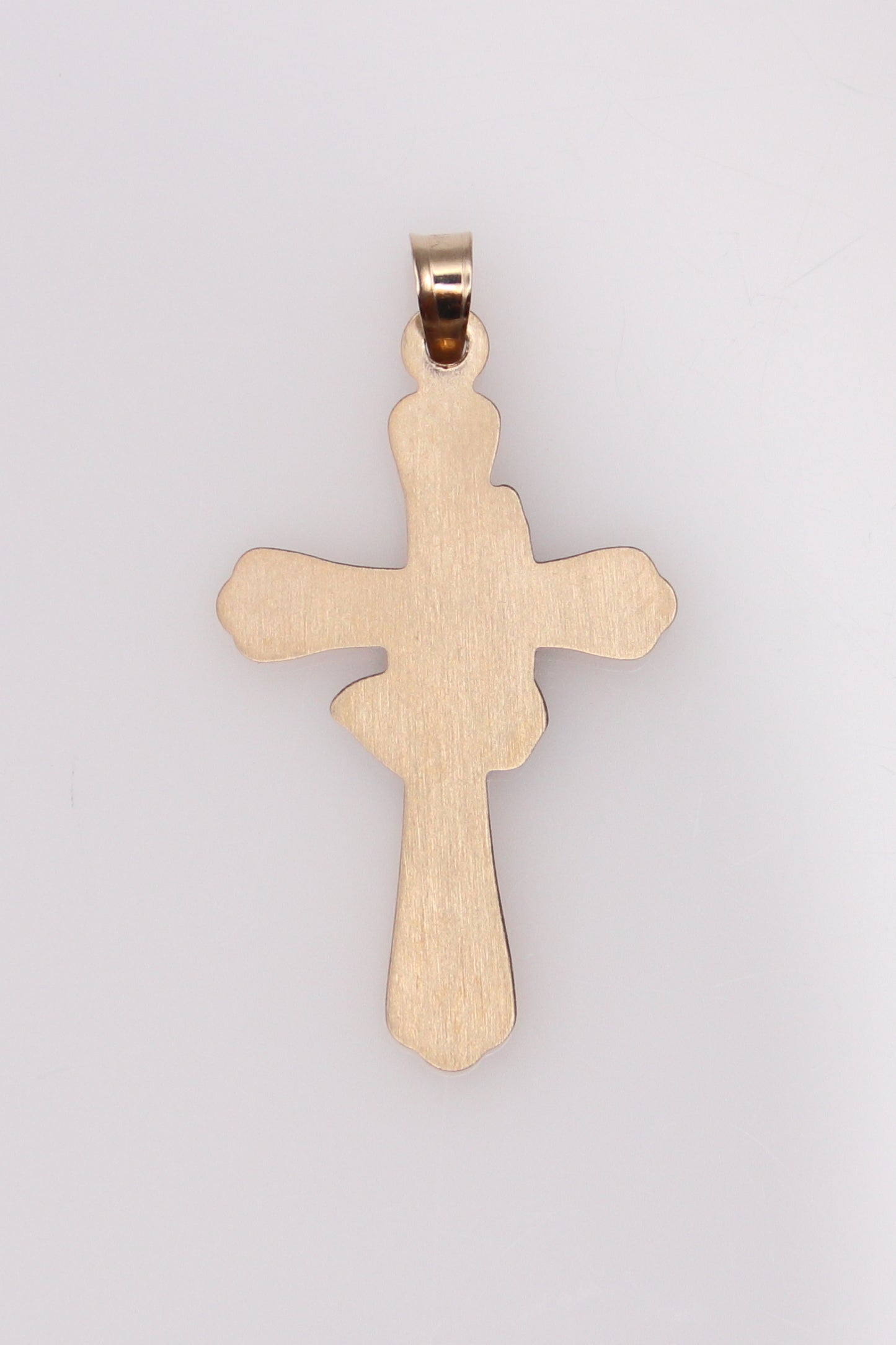 14K Two-Tone Prayer Cross Pendant