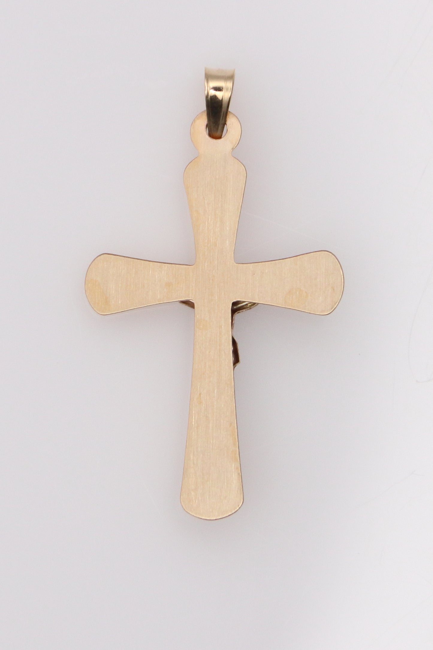 14K Two Tone Crucifix Pendant