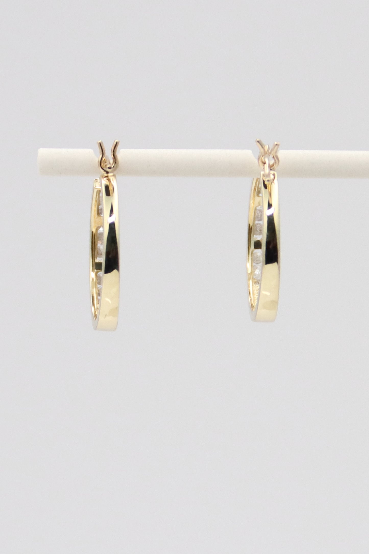 14K Diamond Hoops