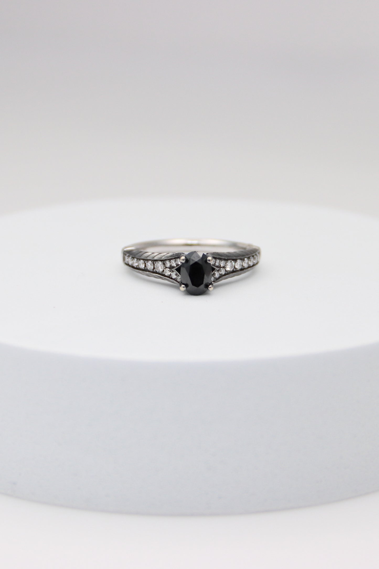 14K Black Diamond Engagement Ring