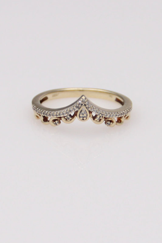 10K Yellow Gold Teardrop Band