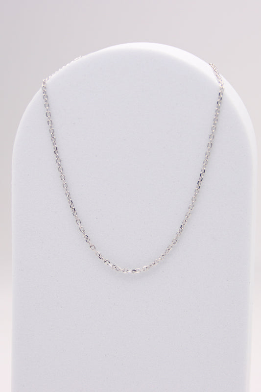 14K White Gold Rolo Link Necklace