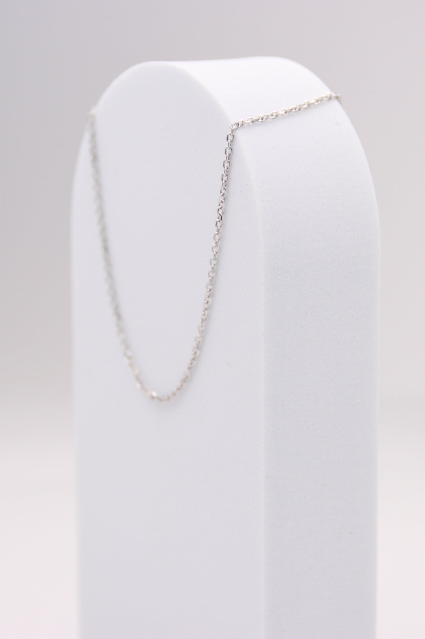 14K White Gold Rolo Link Necklace