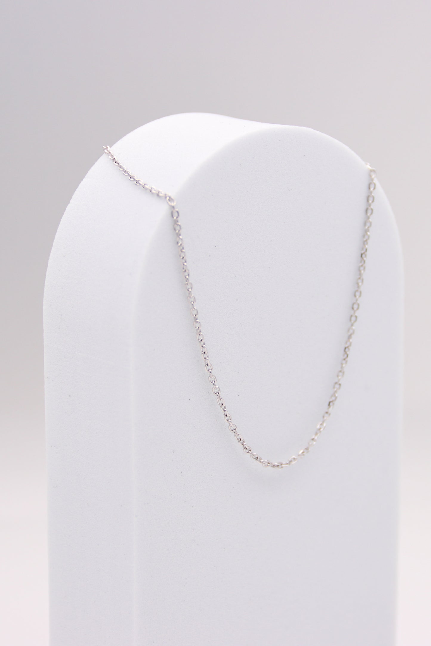 14K White Gold Rolo Link Necklace