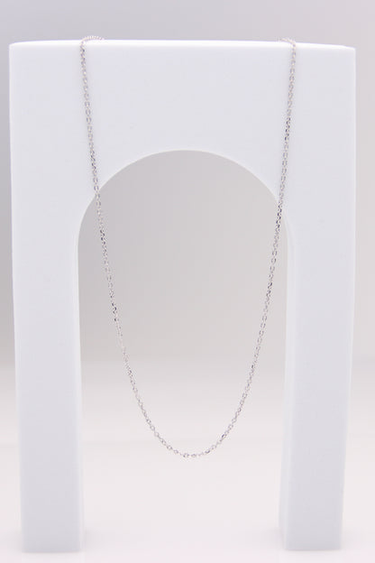 14K White Gold Rolo Link Necklace