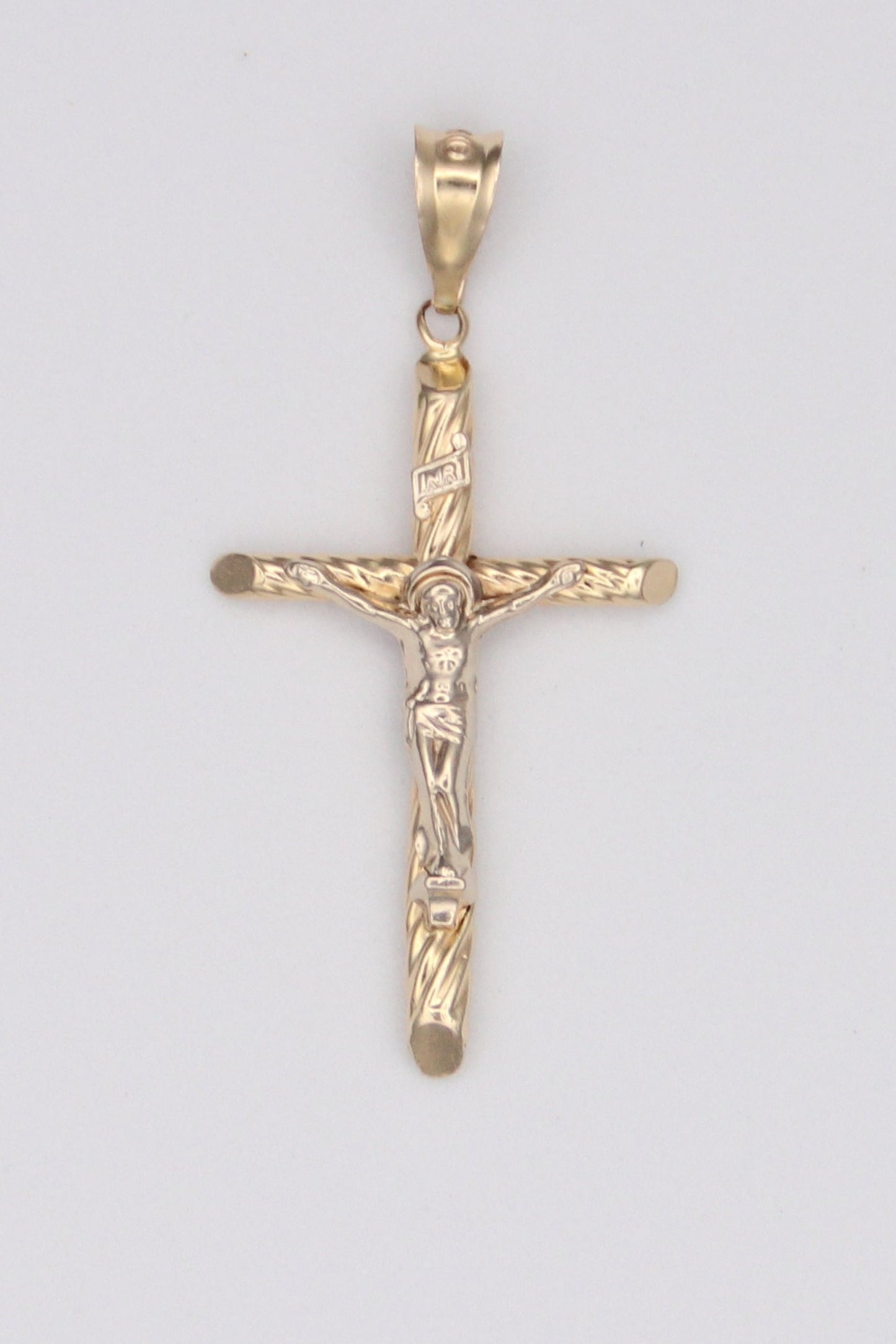 14K Yellow Gold Rope Crucifix