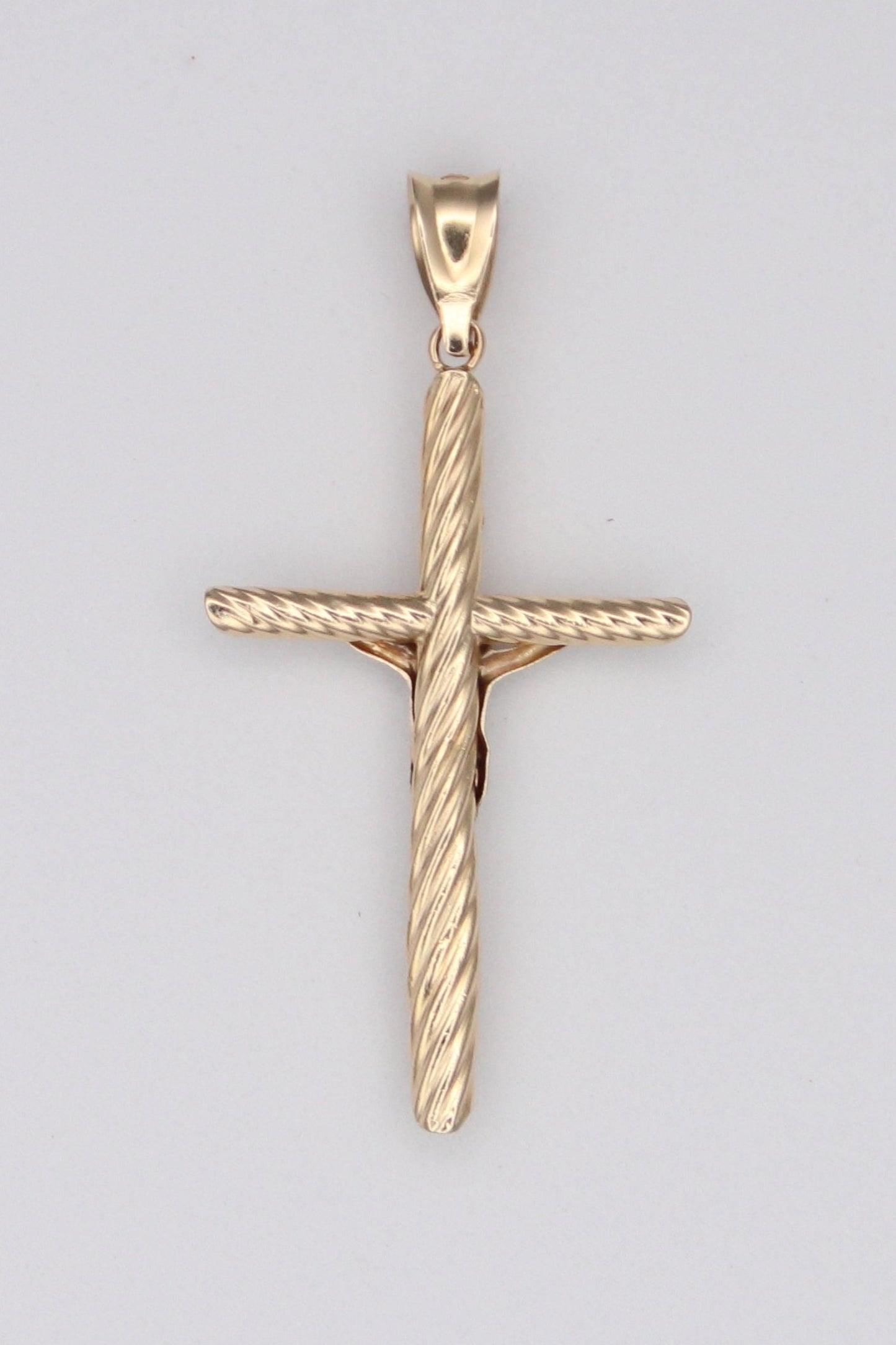 14K Yellow Gold Rope Crucifix