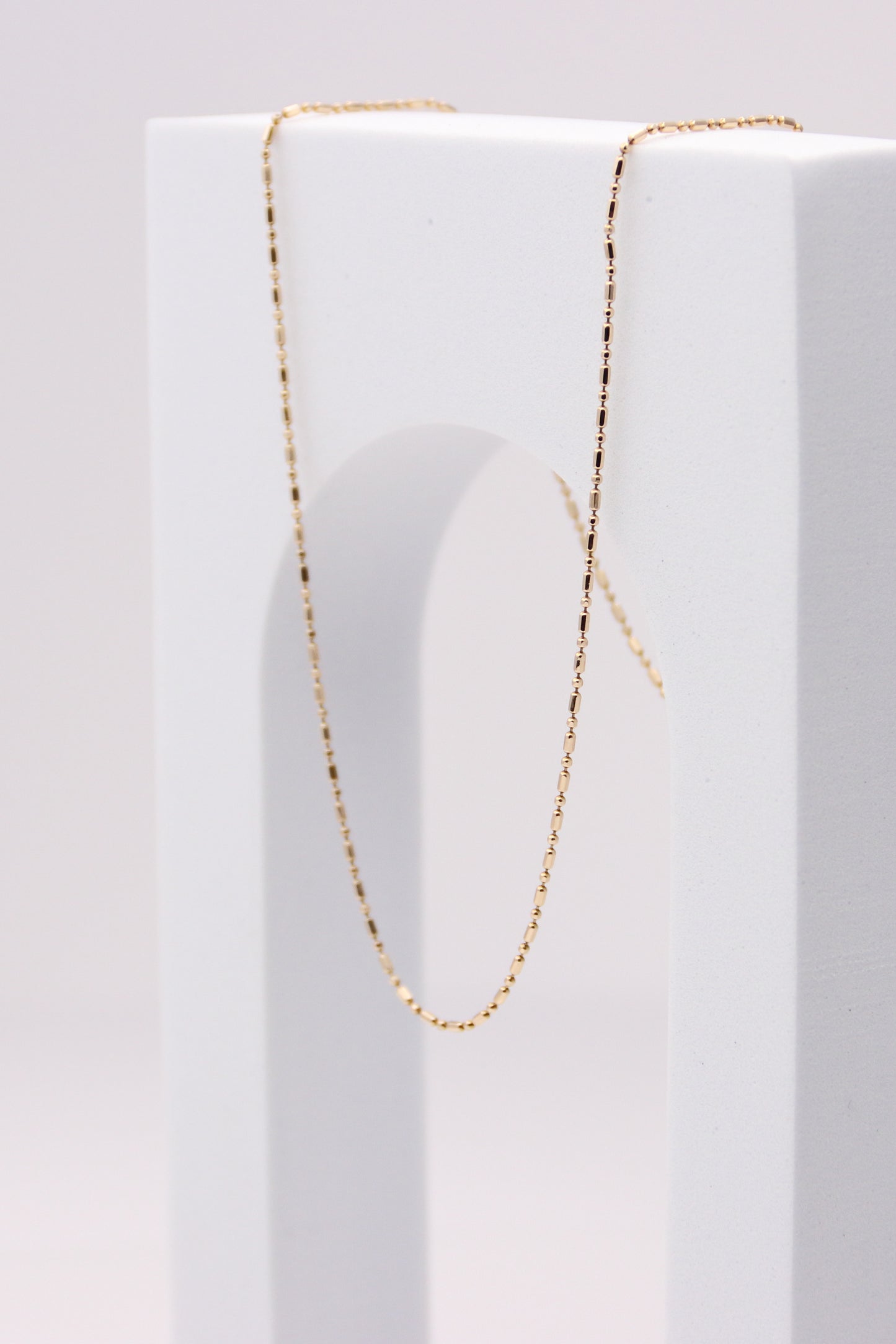 14K Yellow Gold Beaded Necklace