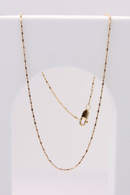 14K Yellow Gold Beaded Necklace