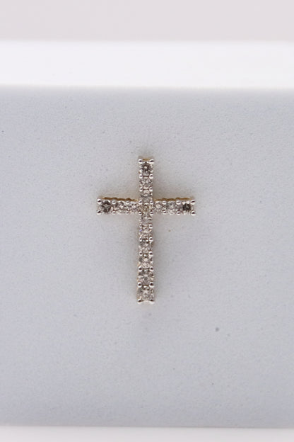 10K Yellow Gold Diamond Cross Pendant