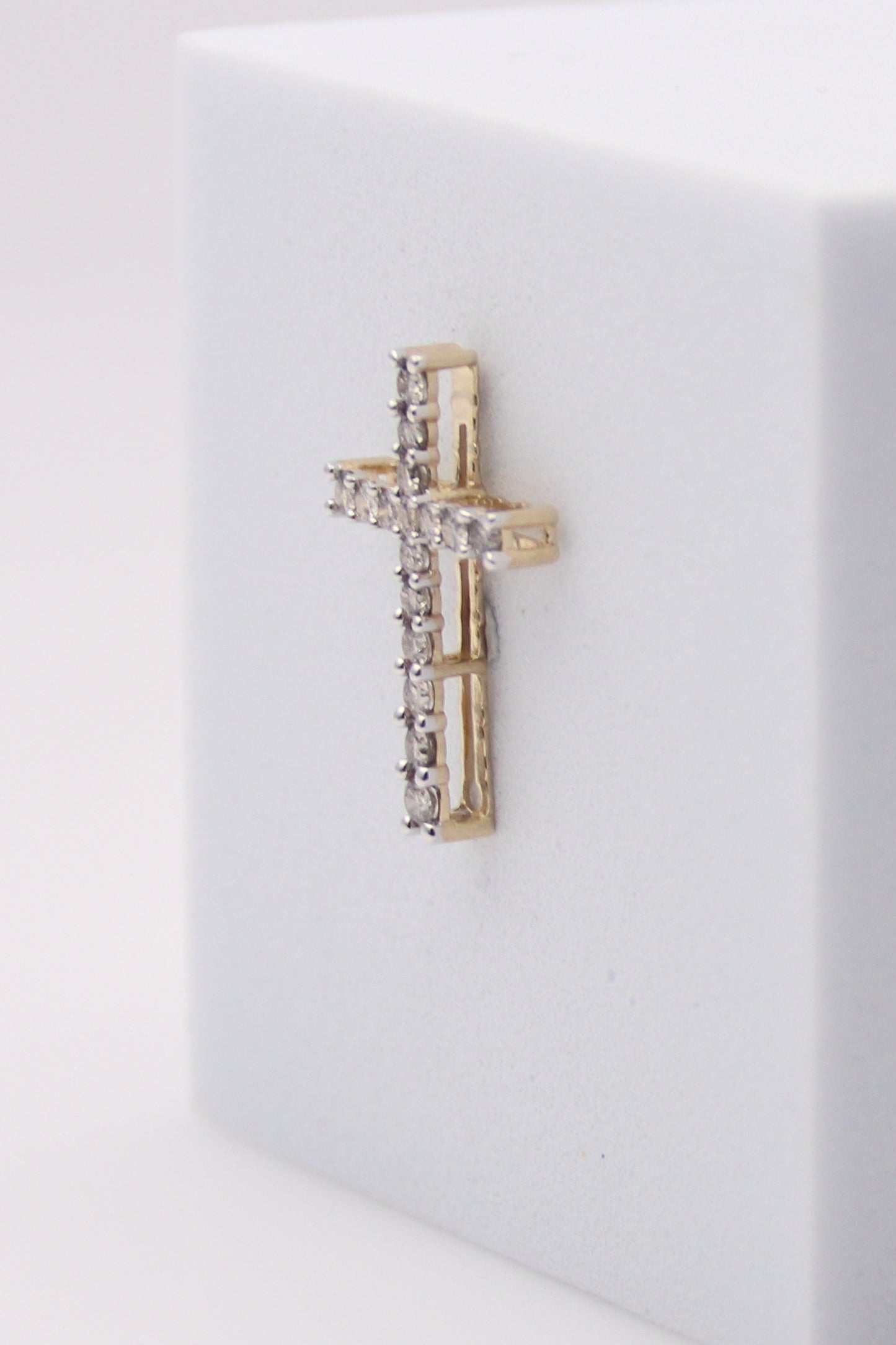 10K Yellow Gold Diamond Cross Pendant