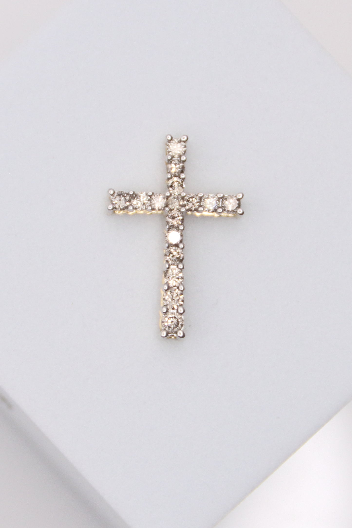 10K Yellow Gold Diamond Cross Pendant