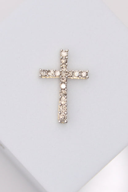 10K Yellow Gold Diamond Cross Pendant