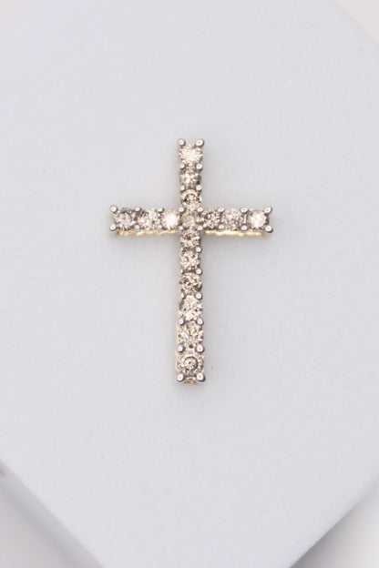 10K Yellow Gold Diamond Cross Pendant