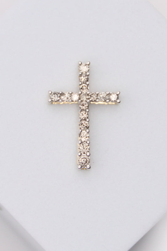 10K Yellow Gold Diamond Cross Pendant