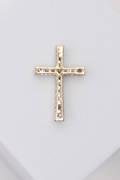 10K Yellow Gold Diamond Cross Pendant