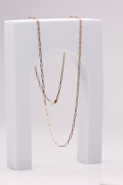 14K Paperclip Necklace