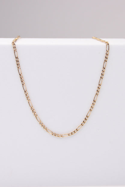 14K Yellow Gold Figaro Necklace