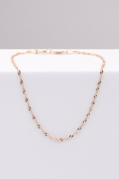 14K Yellow Gold Singapore Bracelet