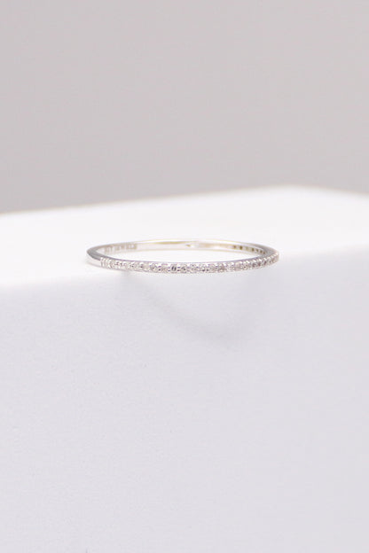 14K White Gold Diamond Band