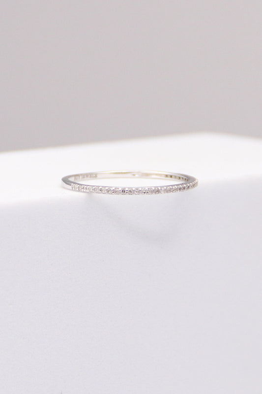 14K White Gold Diamond Band