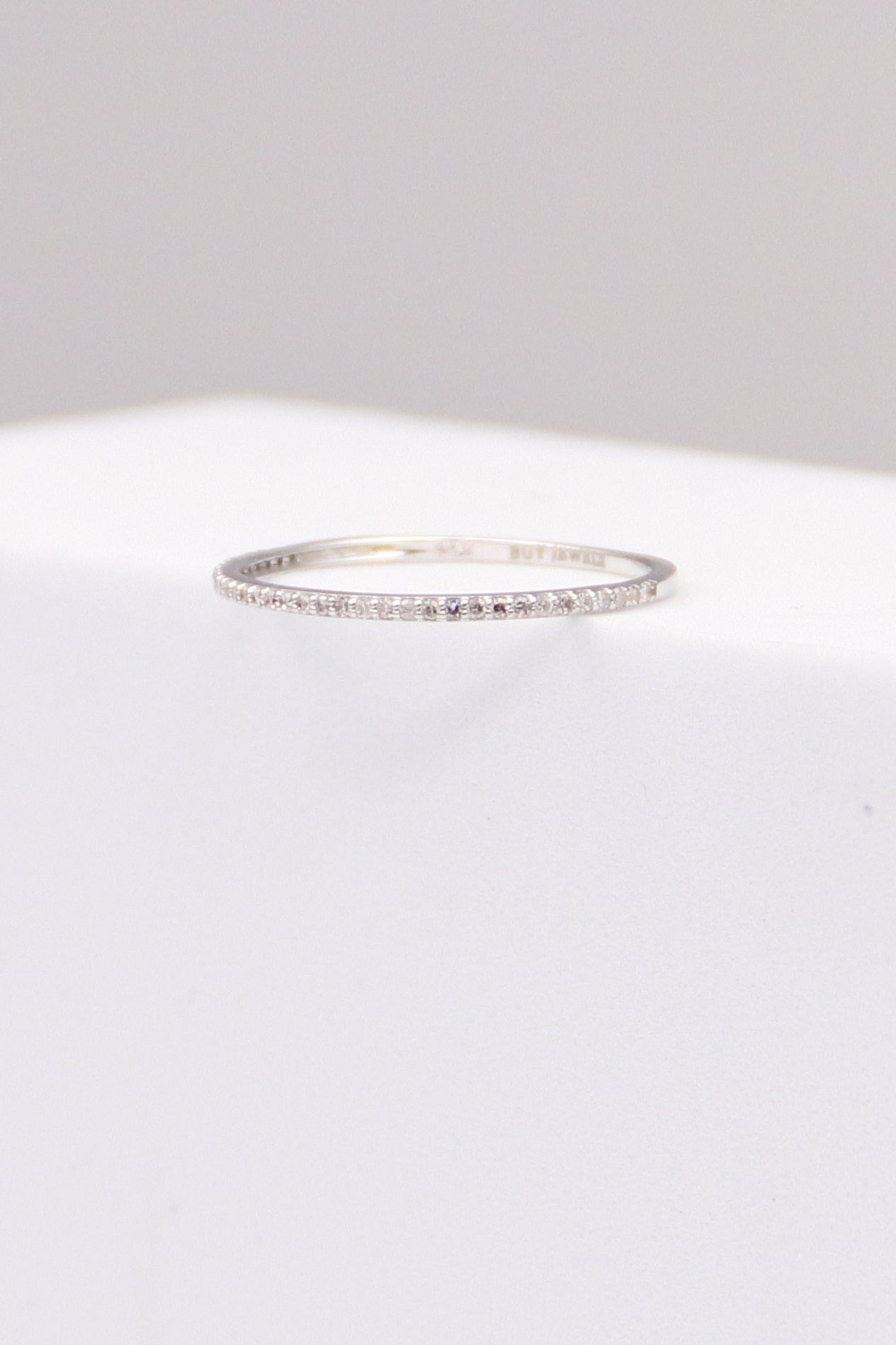 14K White Gold Diamond Band