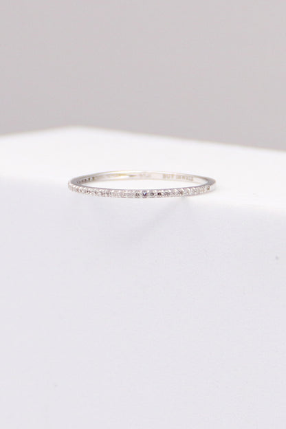 14K White Gold Diamond Band