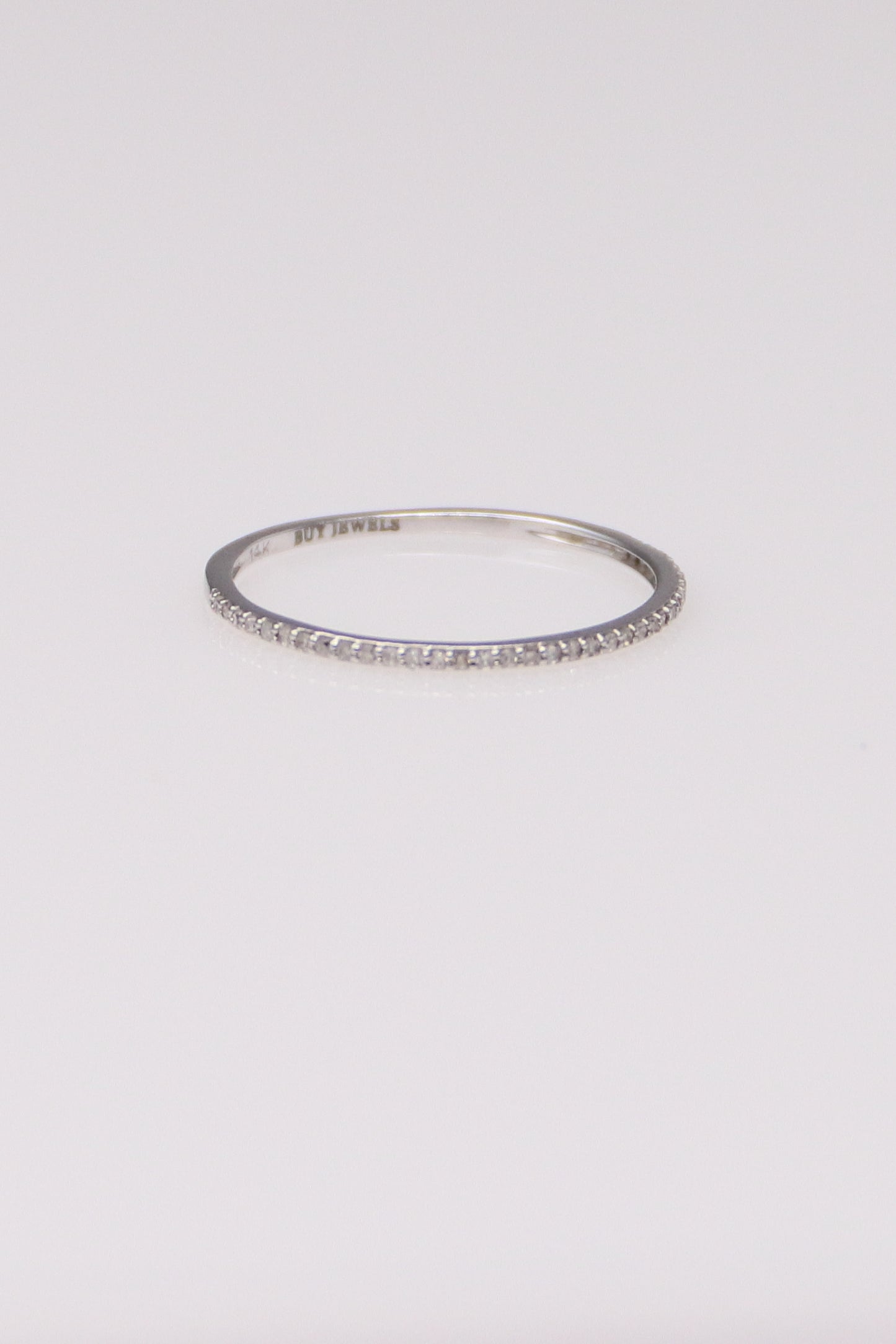 14K White Gold Diamond Band