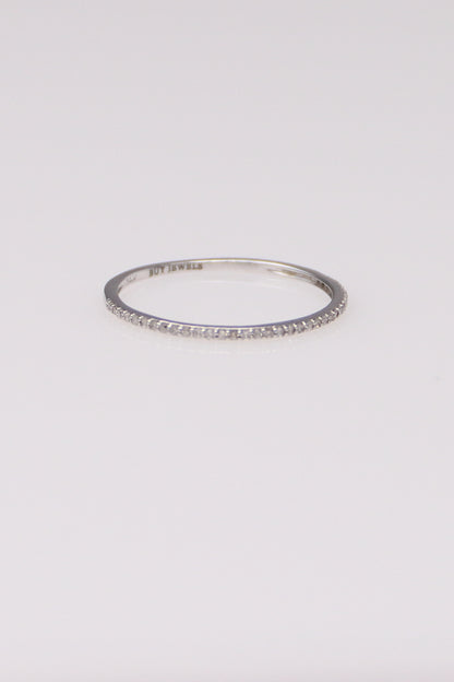 14K White Gold Diamond Band