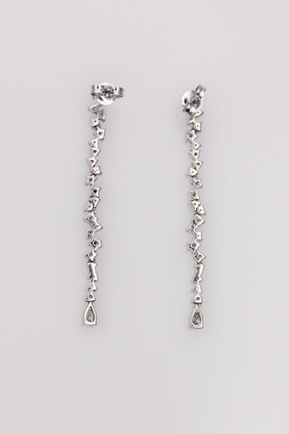 14K White Gold Diamond Drop Earrings