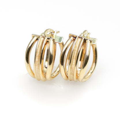 14K Yellow Gold Tri-Hoop Earrings