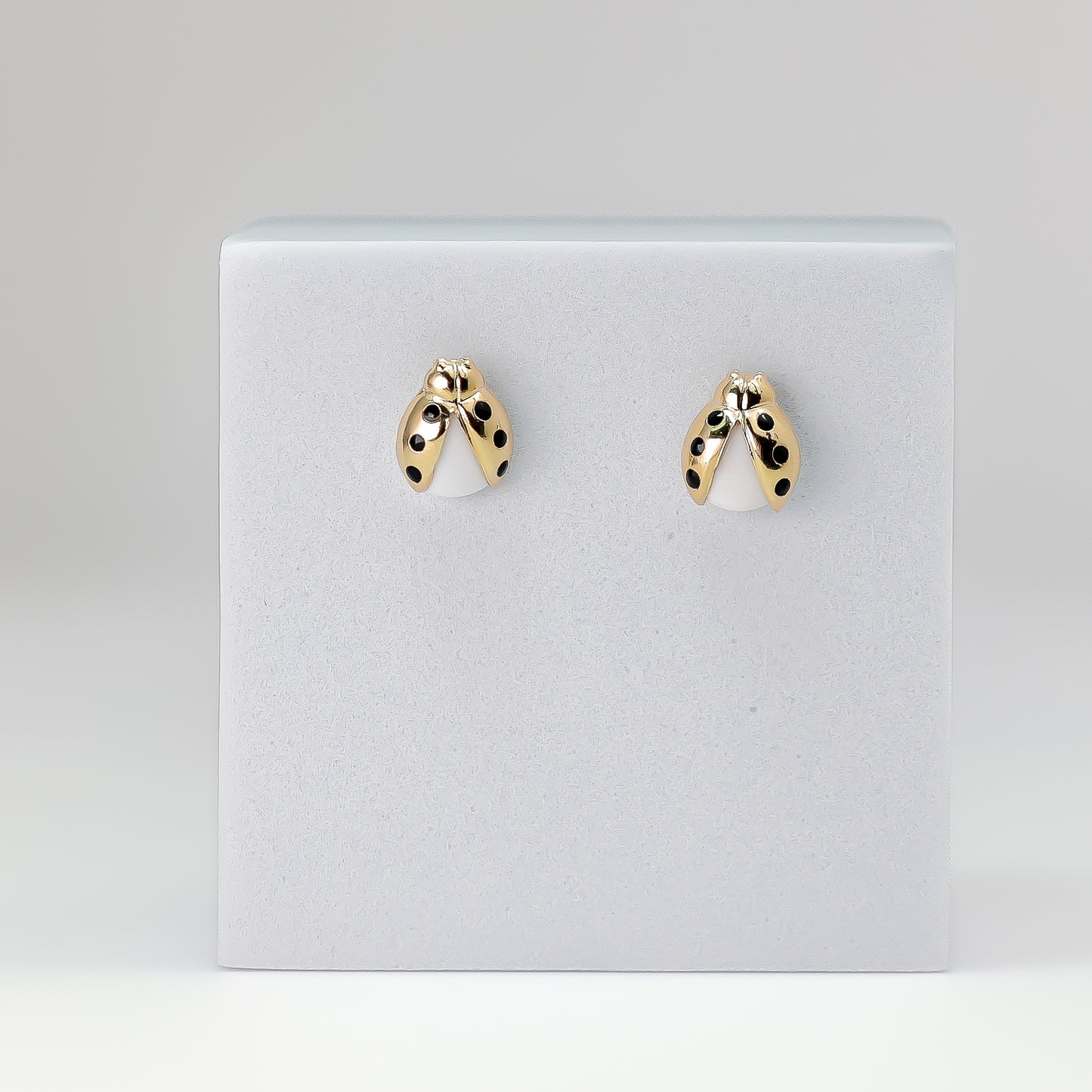 14K Yellow Gold Ladybug Stud Earrings