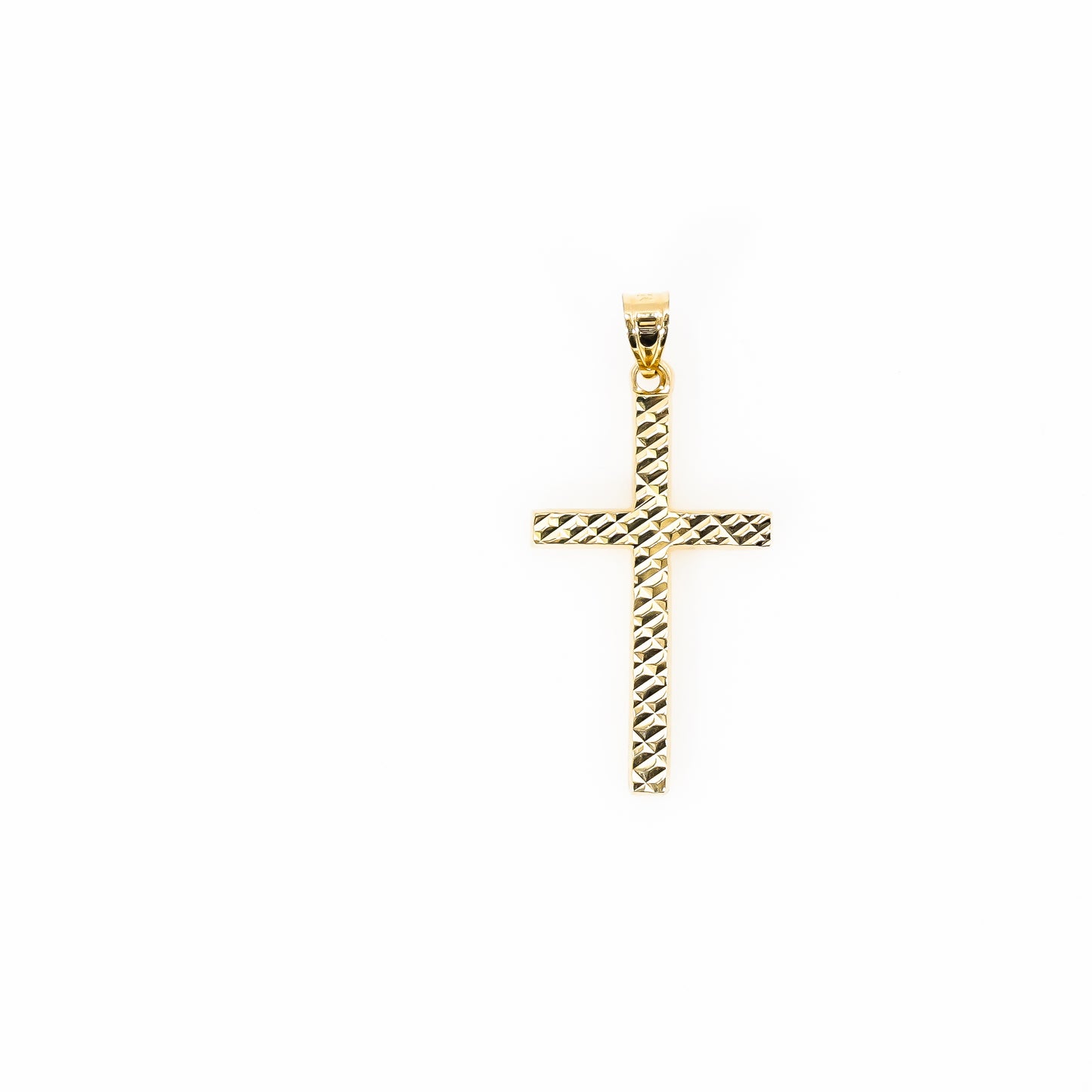 14K Yellow Gold Chevron Cross Pendant