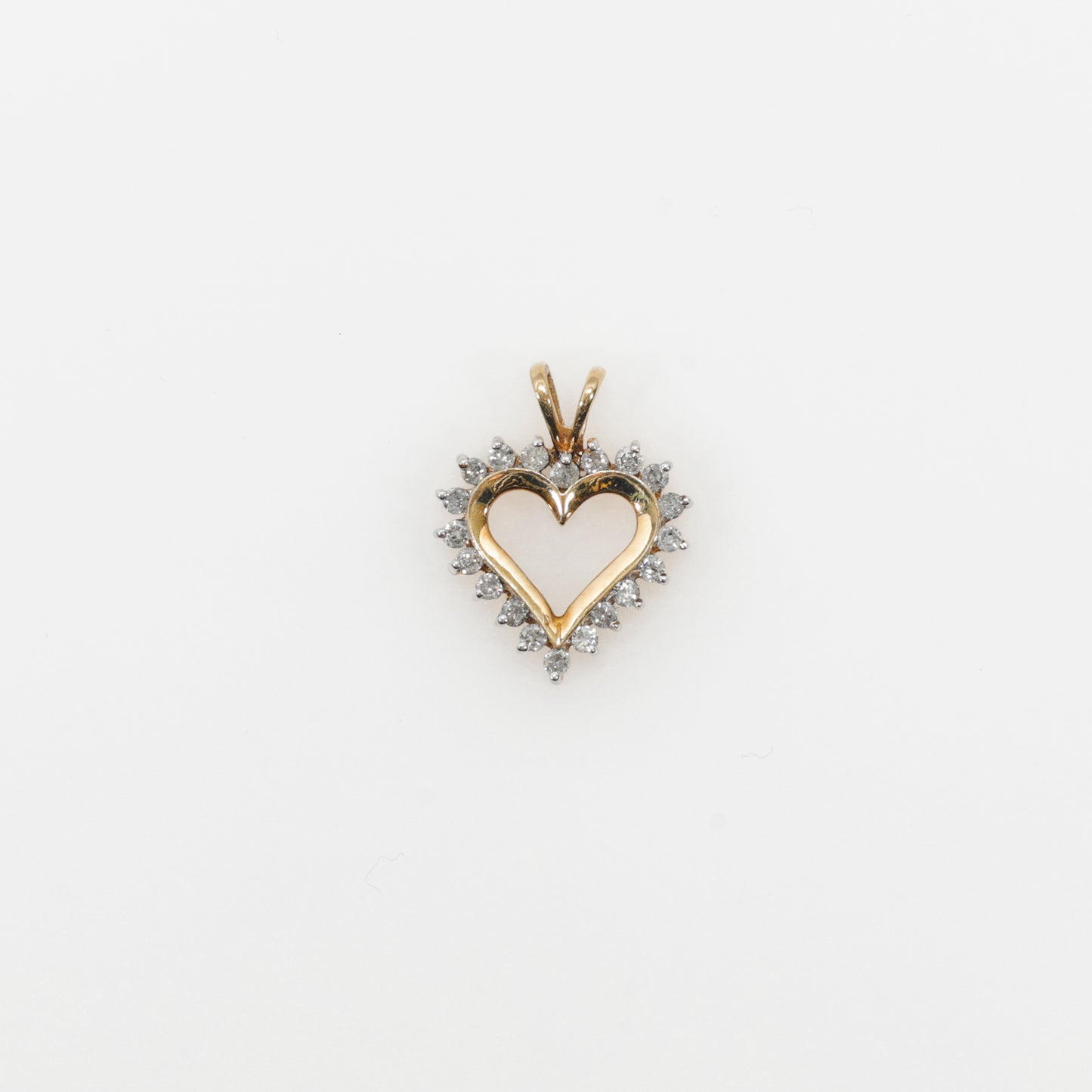 10K Yellow Gold Diamond Heart Pendant