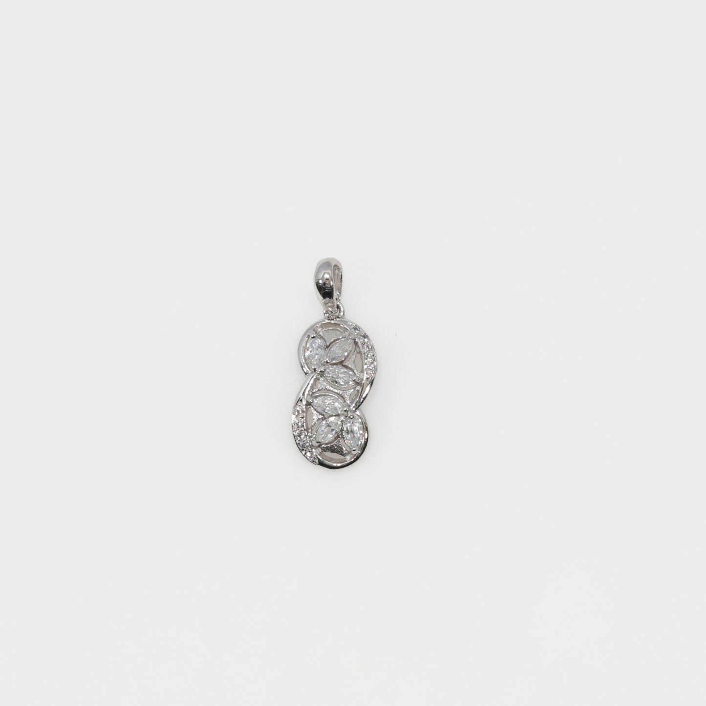 14k White Gold Marquise CZ Pendant