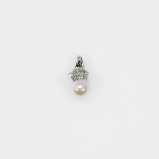 10K White Gold Pearl Pendant