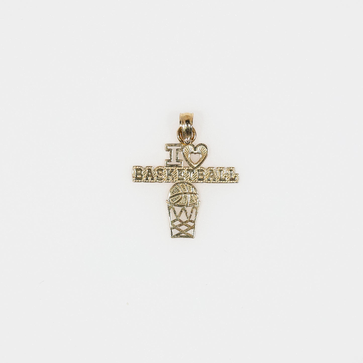 14K I Love Basketball Pendant