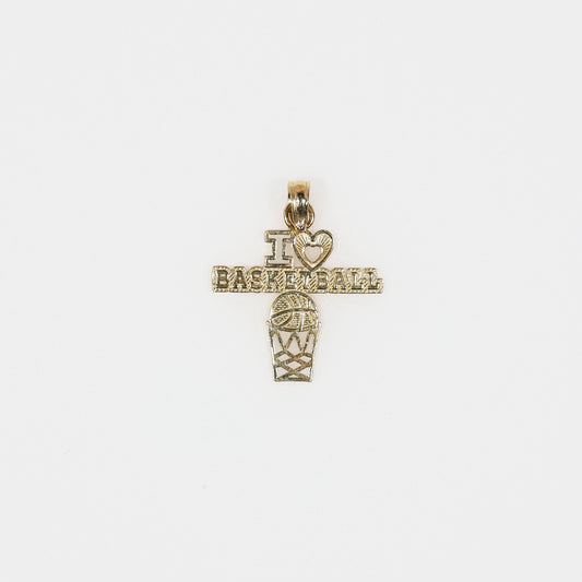 14K I Love Basketball Pendant