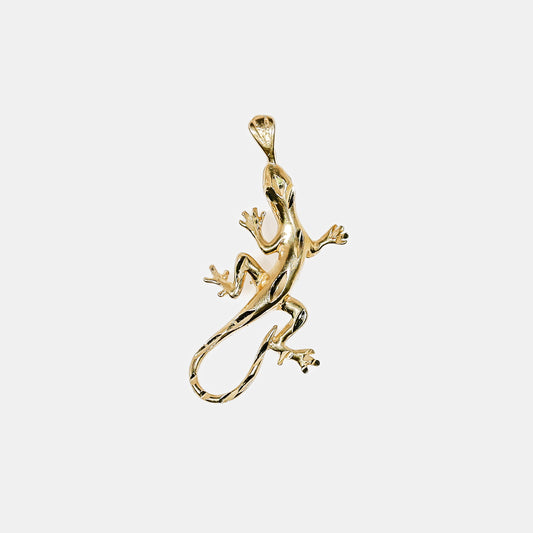 14K Yellow Gold Lizard Pendant