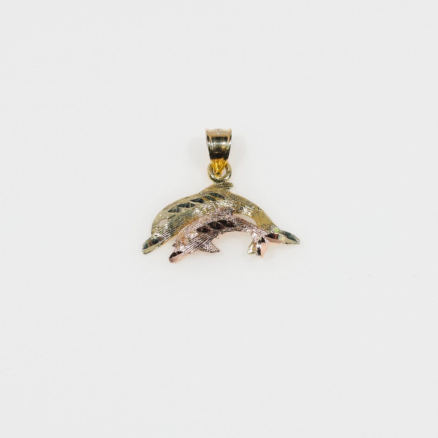 14K Two-Tone Dolphin Pendant