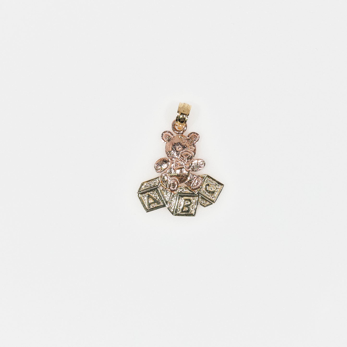 14k Two Tone Teddy Bear Pendant