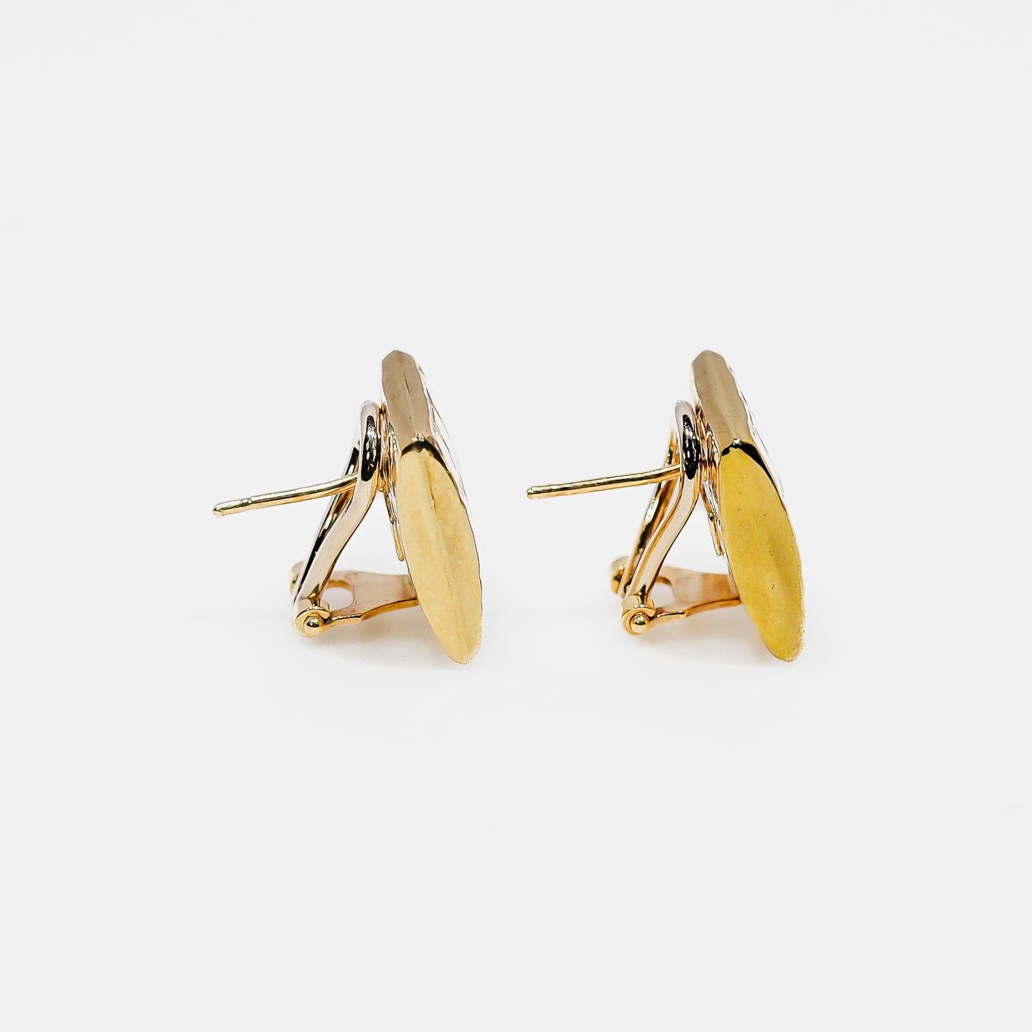 14K Yellow Gold Square Stud Earrings