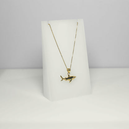 14K Yellow Gold Necklace with Shark Pendant