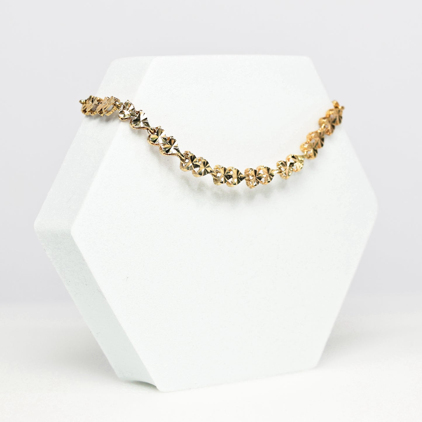 14K Yellow Gold Heart Bracelet