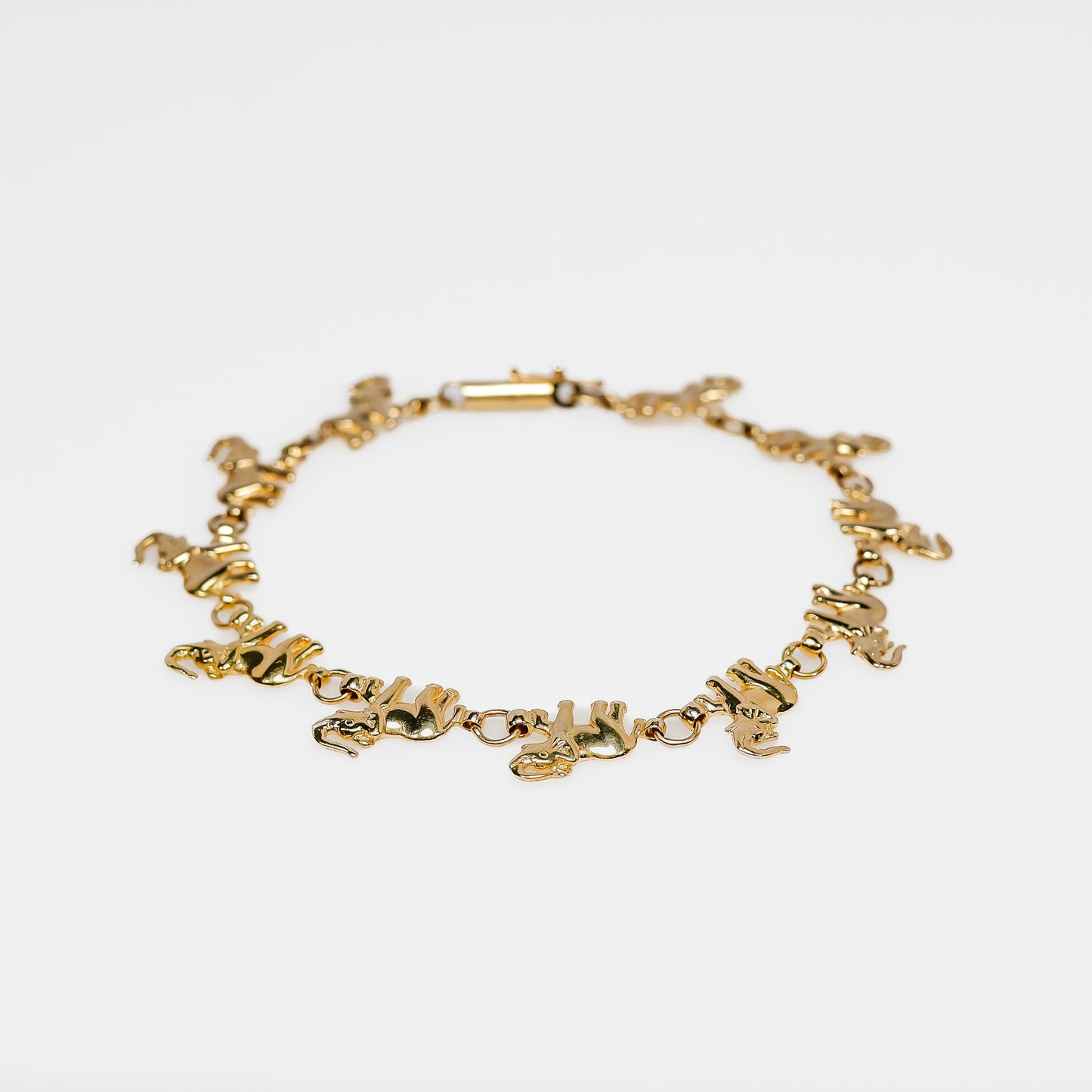 14K Yellow Gold Elephant Bracelet