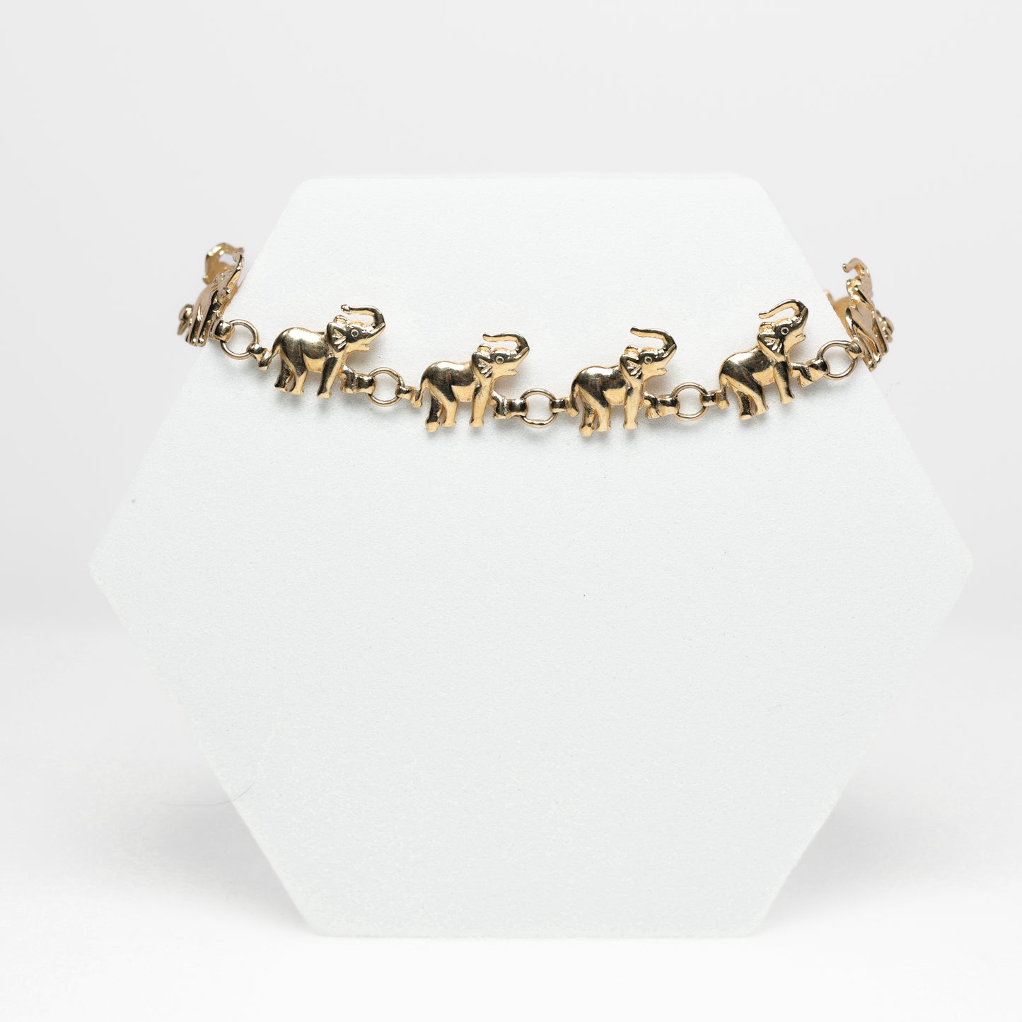 14K Yellow Gold Elephant Bracelet