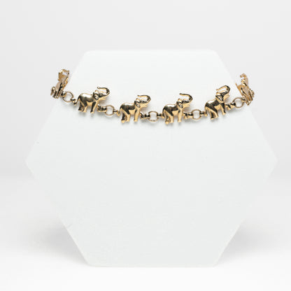 14K Yellow Gold Elephant Bracelet