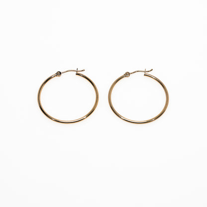 14K Yellow Gold Hoops